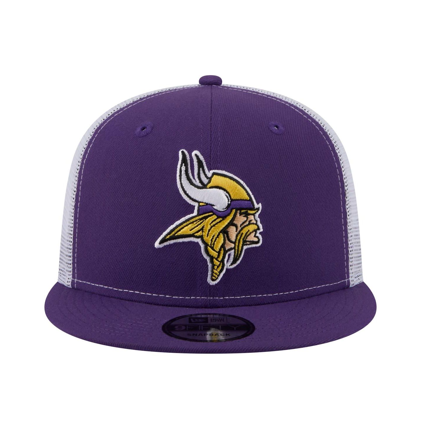 Мужская кепка New Era Purple Minnesota Vikings Core Team 9FIFTY Trucker Snapback Hat — фото 2