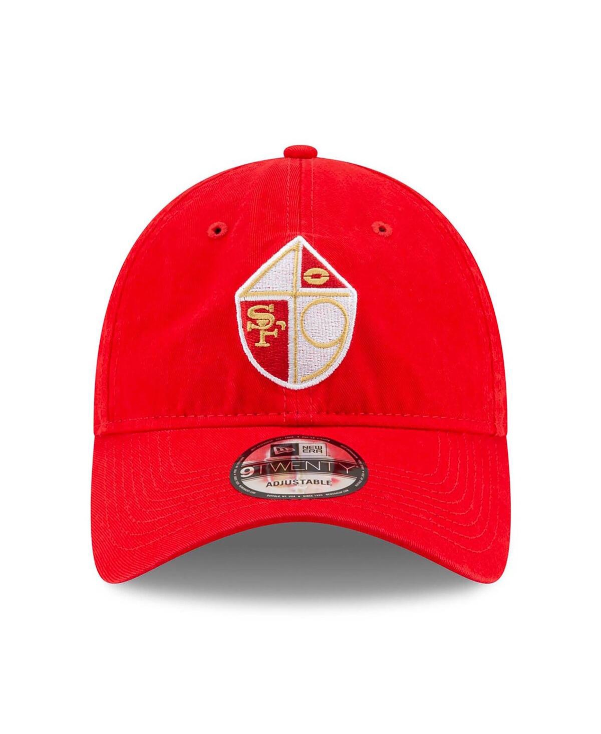 New Era Men's Scarlet San Francisco 49ers 80th Anniversary Throwback Side Patch 9TWENTY Adjustable Hat