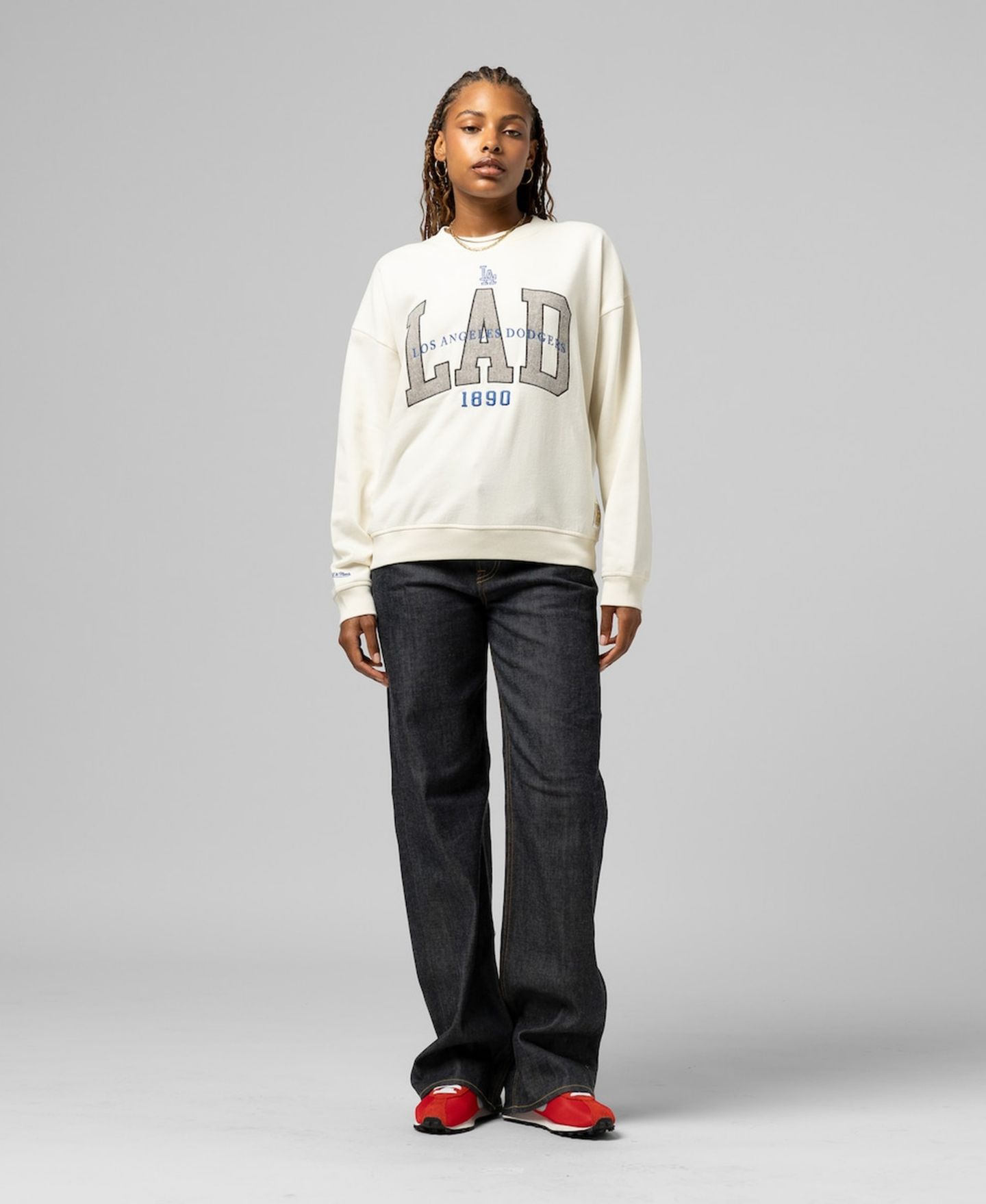 Женская толстовка Mitchell & Ness Cream Los Angeles Dodgers Premium Crewneck — фото 5