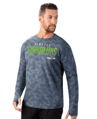 Men's Navy Seattle Seahawks Performance Camo Long Sleeve T-Shirt
