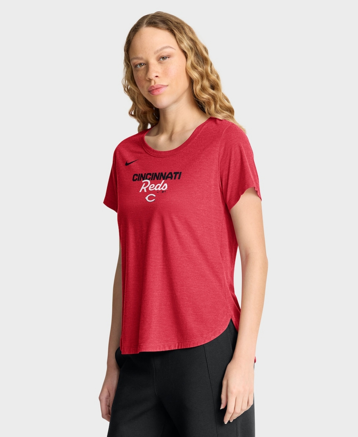 Nike Women's Heather Red Cincinnati Reds Arched Tri-Blend T-Shirt