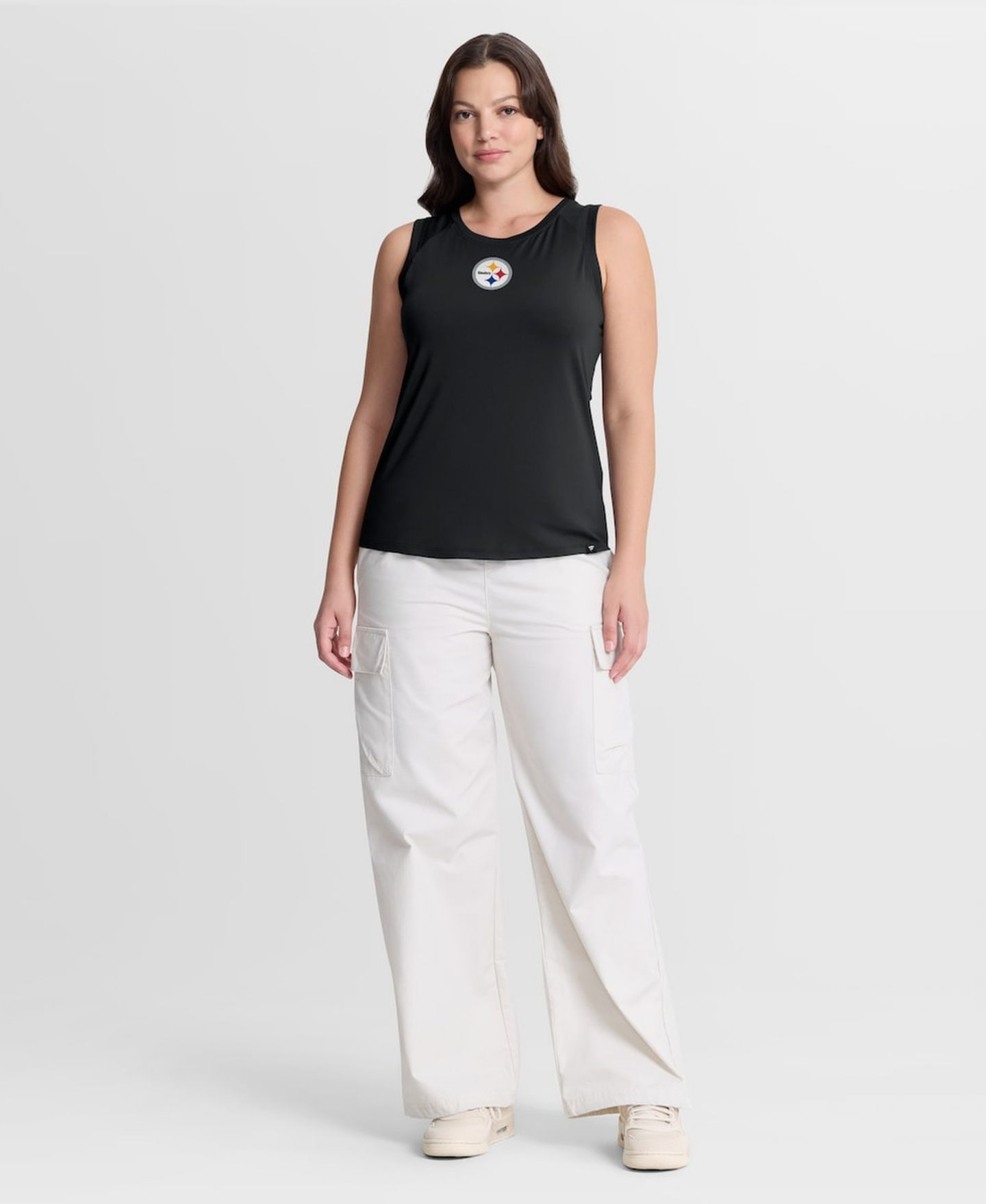 Женский топ Fanatics Black Pittsburgh Steelers Draped Mesh Back Performance — фото 4
