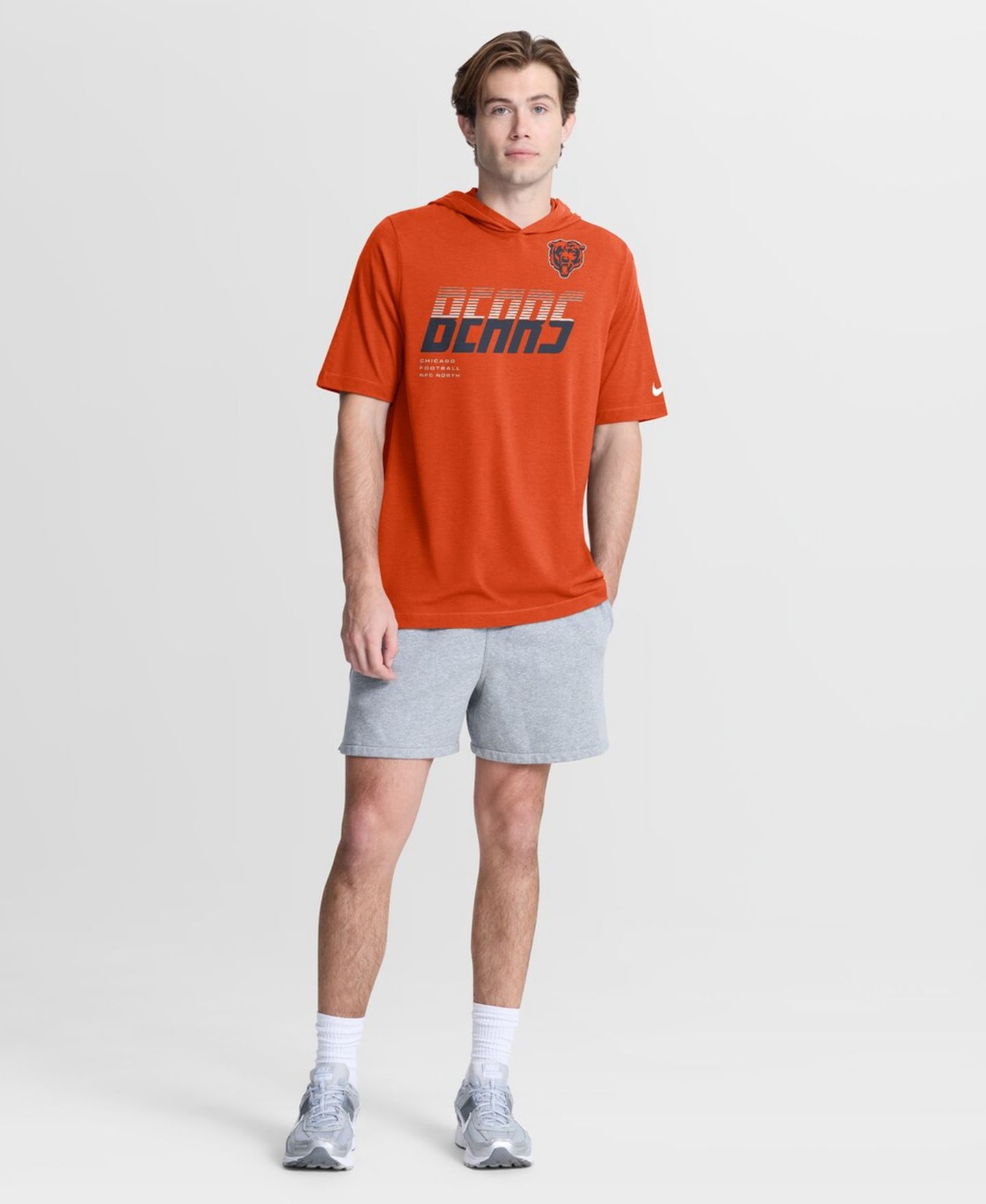 Мужская футболка Nike Orange Chicago Bears Tri-Blend Hooded — фото 5