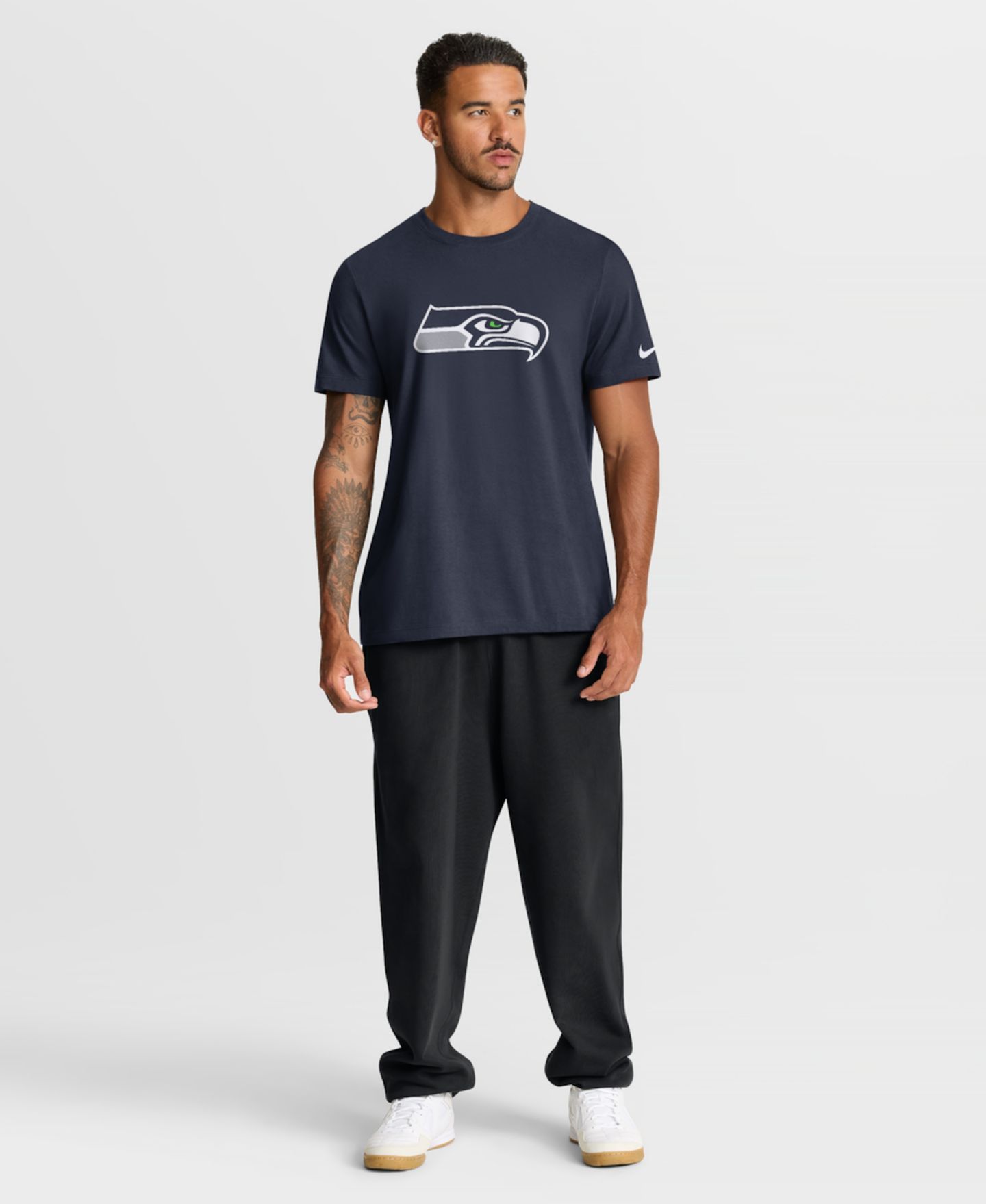 Мужская футболка Nike College Navy Seattle Seahawks Essential Logo — фото 3
