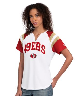 Women's White San Francisco 49ers Game On Notch Neck T-Shirt