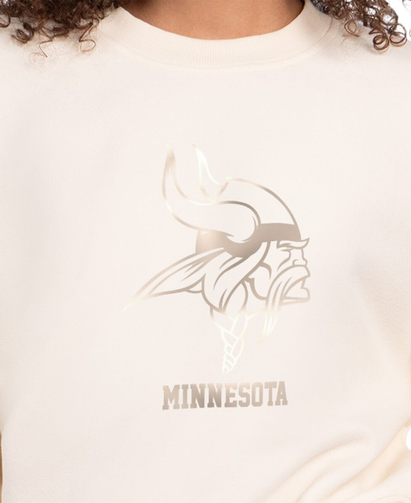 Женский свитшот Starter Cream Minnesota Vikings Travel Pastels Boxy Fleece — фото 3