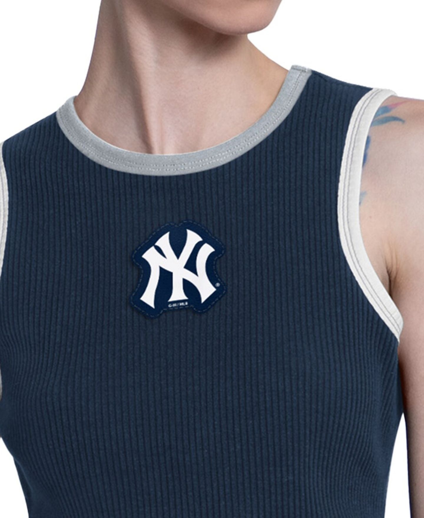 Женский топ Starter Navy New York Yankees Cooperstown Play the Ball Crop — фото 3