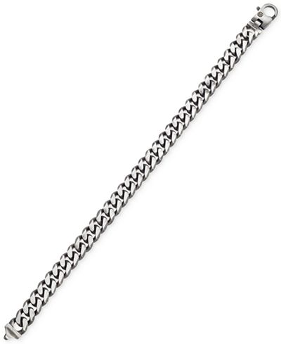 Esquire Men's Jewelry Curb-Link Bracelet in Sterling Silver, Only at Macy's