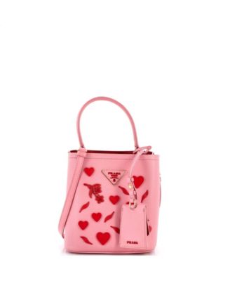 Small Panier Bucket Bag Embellished Saffiano Leather