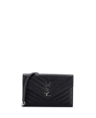Small Classic Monogram Wallet on Chain Matelasse Chevron Leather