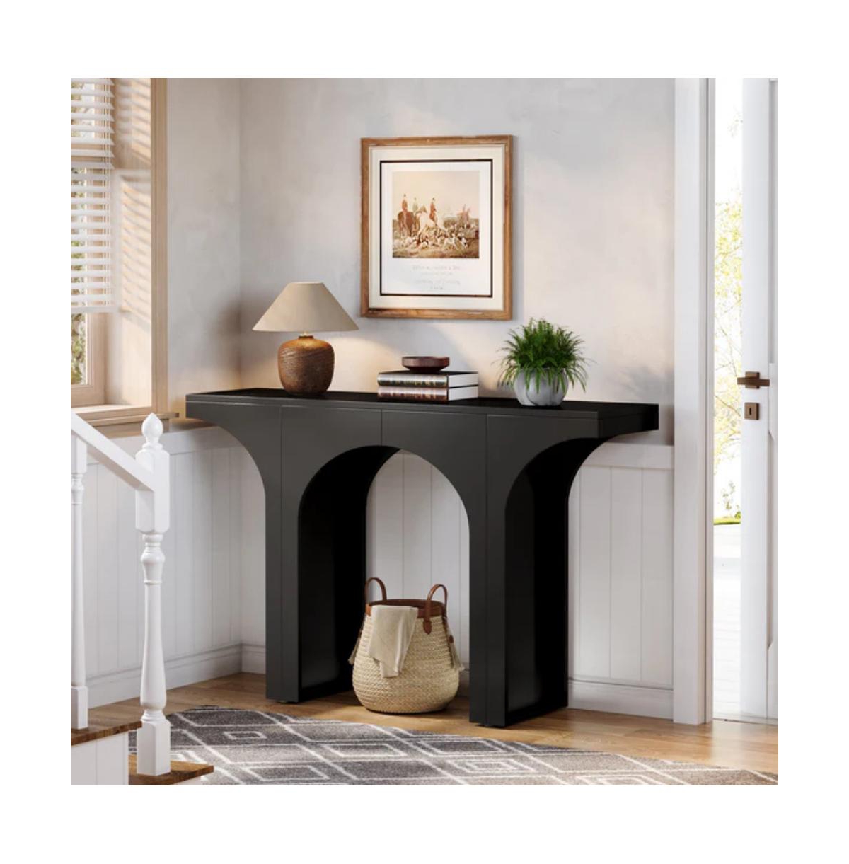 Slickblue Modern Wooden Entryway Console Table with Decorative Arch Base Design