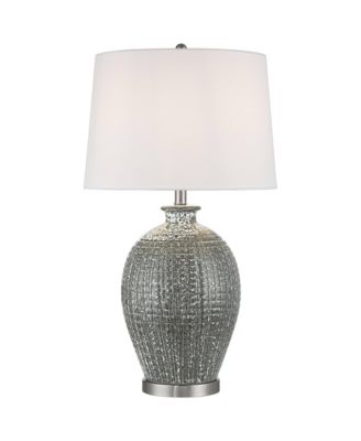Dylan 28 1/4" Tall Modern End 3-Way Table Lamp Textured Glaze Finish Ceramic Single White Shade Living Room Bedroom