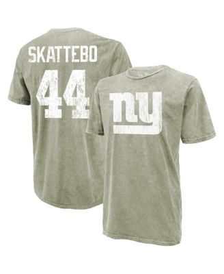 Men's Cam Skattebo Moss Green New York Giants Mineral Wash Name & Number T-Shirt