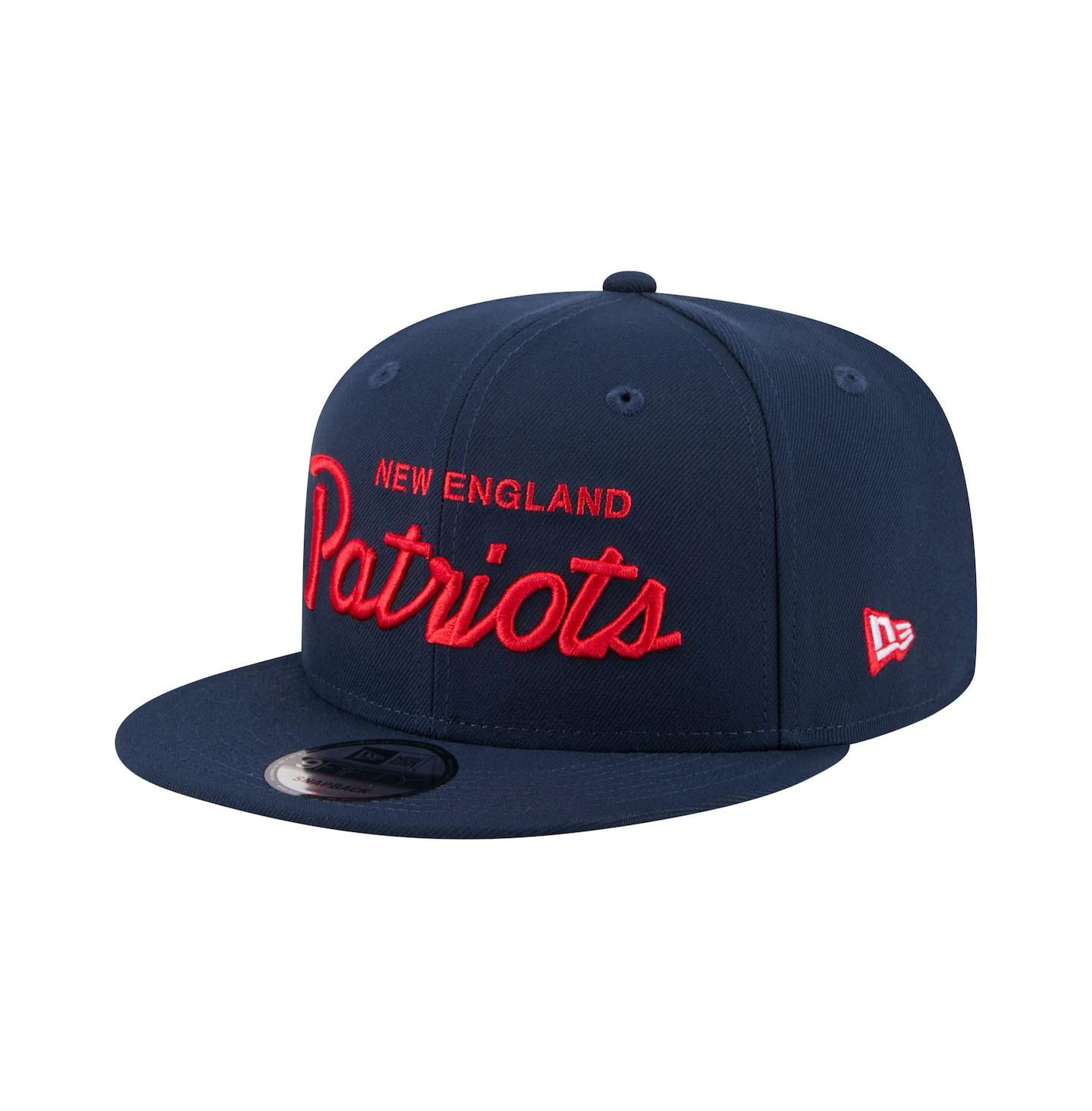 Мужская кепка New Era Navy New England Patriots Core Team Script 9FIFTY Snapback Hat — фото 1