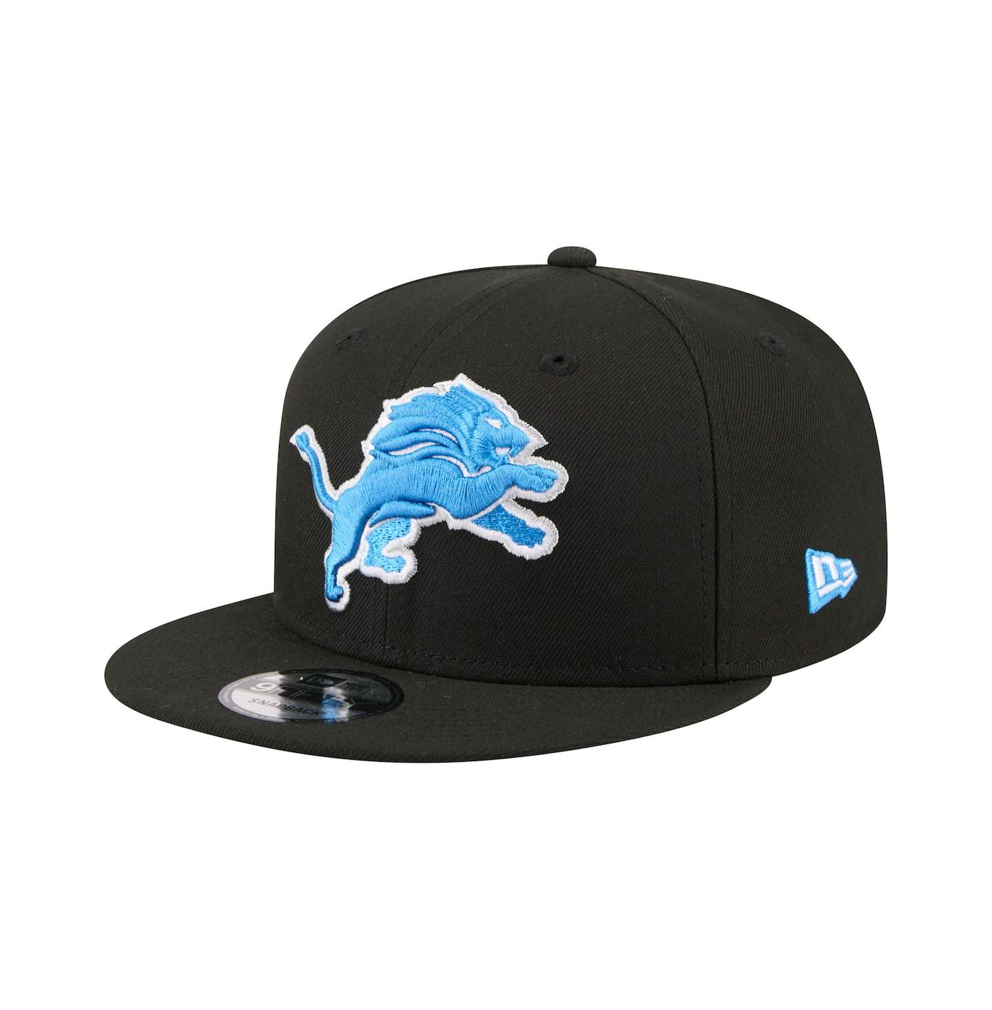 Мужская кепка New Era Black Detroit Lions 9FIFTY Snapback Hat — фото 1