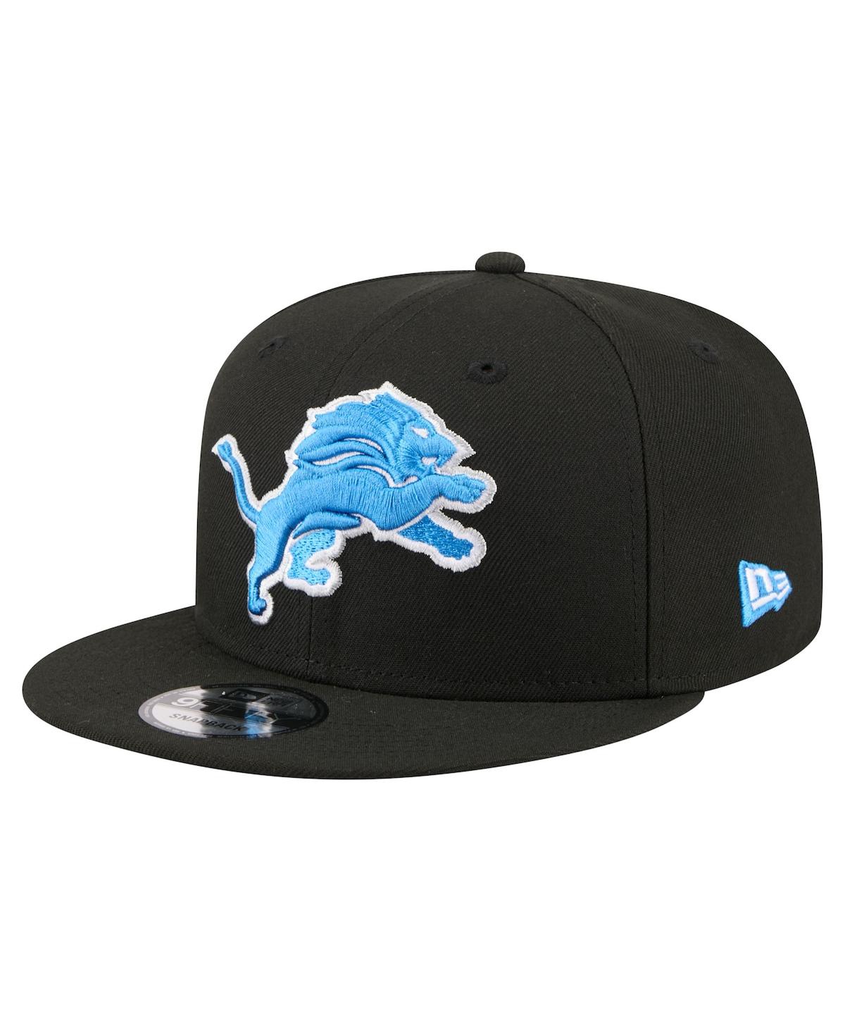 New Era Men's Black Detroit Lions 9FIFTY Snapback Hat - Black