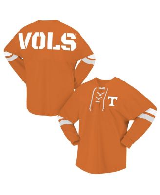 Men's and Women's Tennessee Orange Tennessee Volunteers Lace-Up V-Neck Long Sleeve T-Shirt