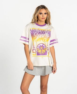 Women's White Los Angeles Sparks Drop-Shoulder Oversized T-Shirt