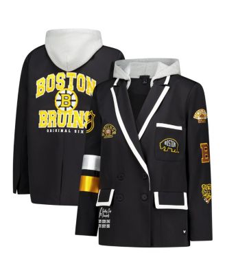 Women's Black Boston Bruins Original 6 Hooded Blazer