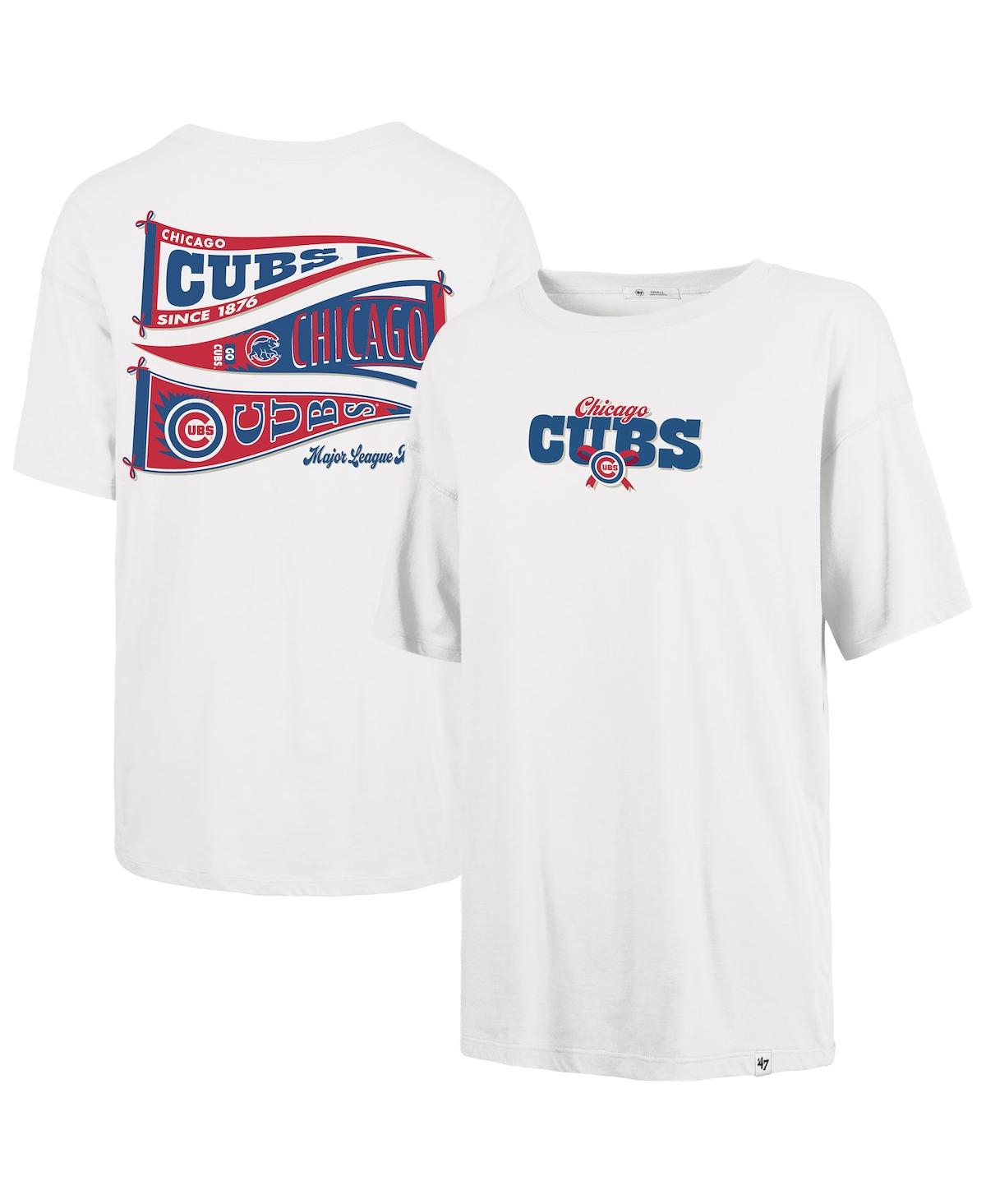 '47 Brand Women's Sand Chicago Cubs Bow Banner Sadie T-Shirt - White