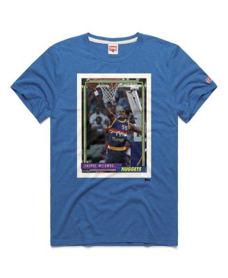 Men's and Women's Dikembe Mutombo Blue Denver Nuggets Topps Trading Card Player Tri-Blend T-Shirt