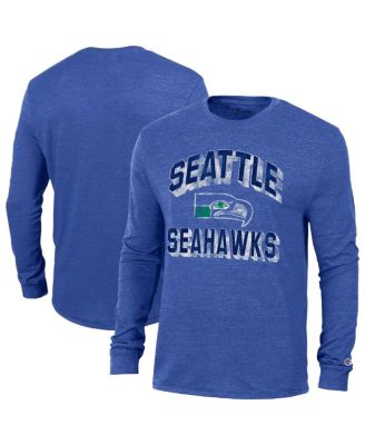 Men's Heather Royal Seattle Seahawks Ultimate Tri-Blend Long Sleeve T-Shirt