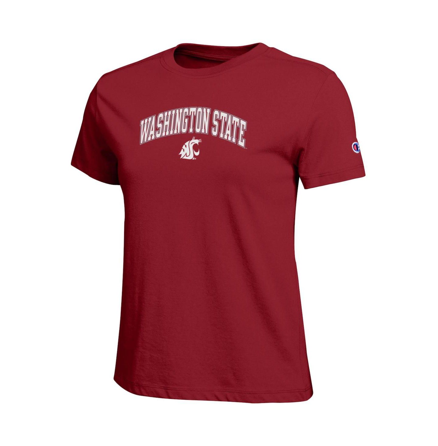 Женская футболка Champion Crimson Washington State Cougars Arched Over Logo — фото 3