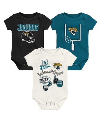 Boys and Girls Jacksonville Jaguars Littlest Player 3 Piece Bodysuit Set