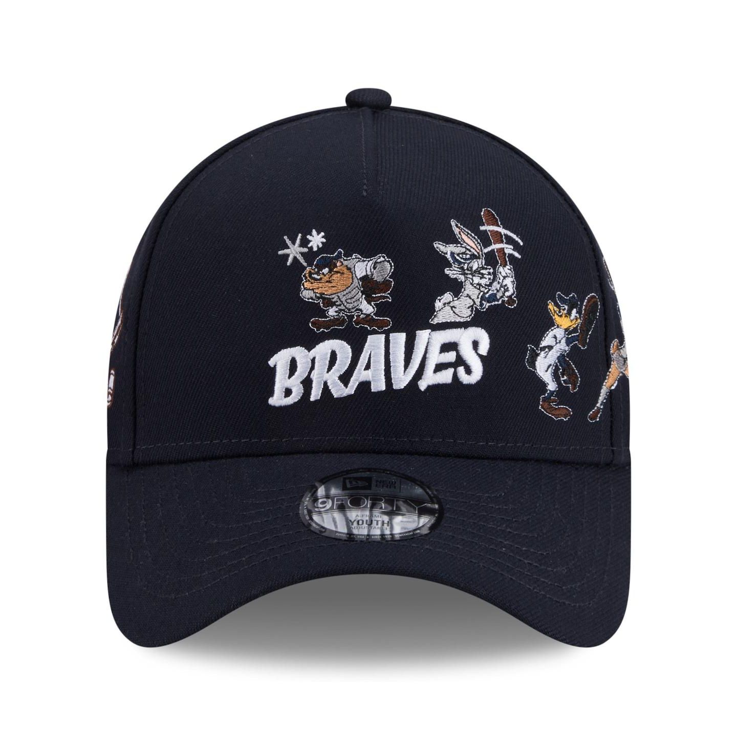 Детская кепка New Era Navy Atlanta Braves Looney Tunes A-Frame 9FORTY Adjustable Hat — фото 4
