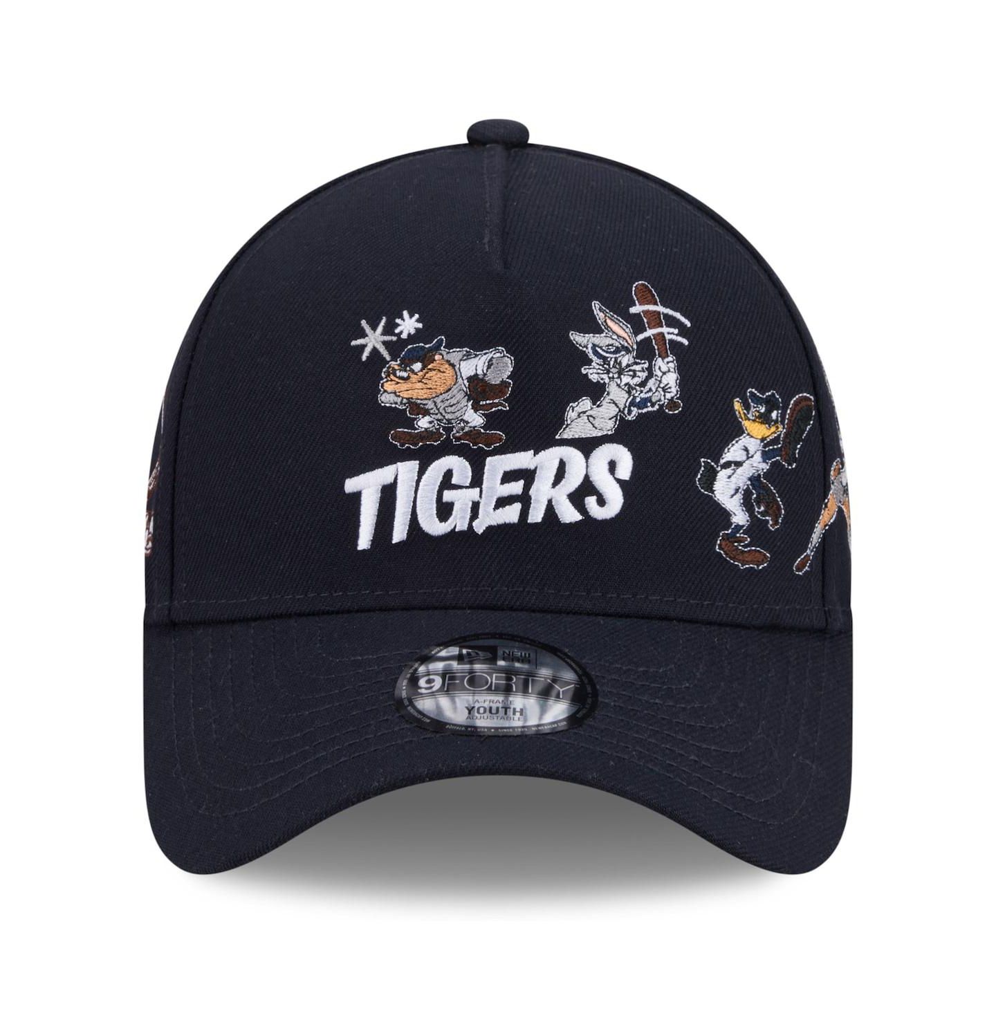 Детская кепка New Era Navy Detroit Tigers Looney Tunes A-Frame 9FORTY Adjustable Hat — фото 4