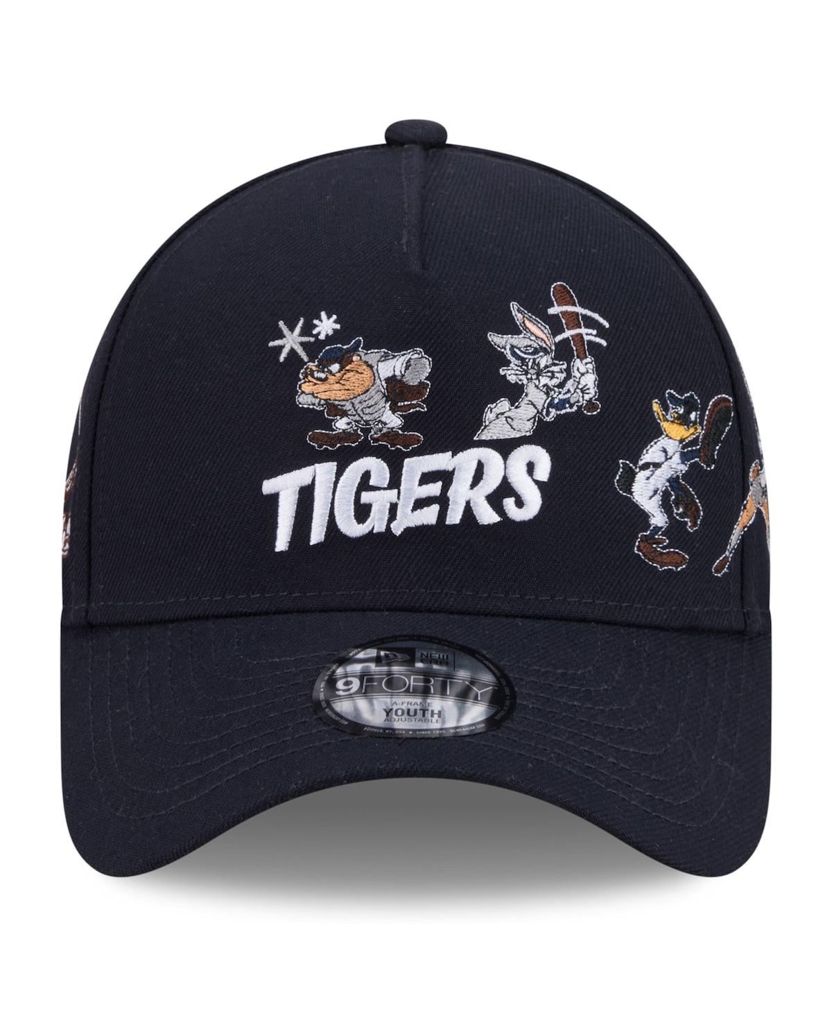 New Era Big Boys and Girls Navy Detroit Tigers Looney Tunes A-Frame 9FORTY Adjustable Hat