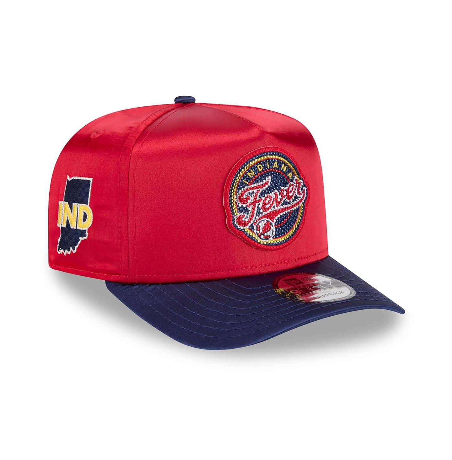 Кепка New Era Red/Navy Indiana Fever 2026 WNBA Draft Satin A-Frame 9FORTY Adjustable Hat — фото 1