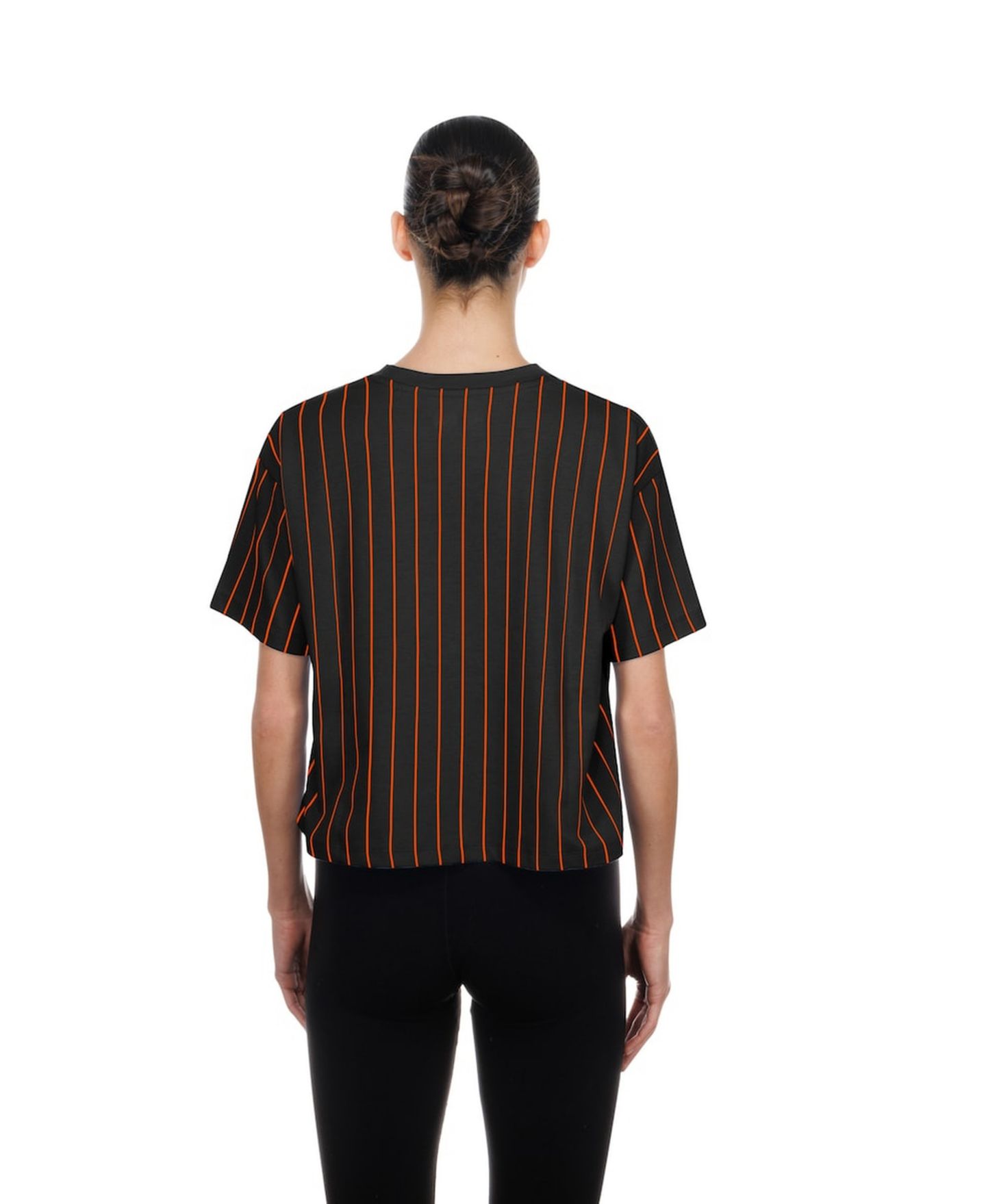 Женская футболка New Era Black Baltimore Orioles Throwback Meshback Pinstripe Boxy — фото 4