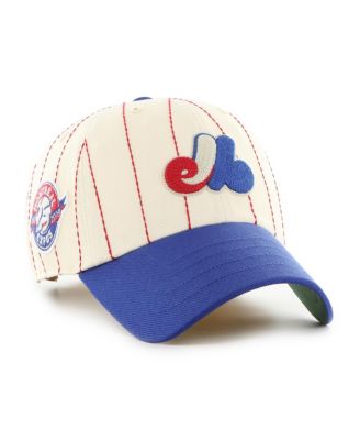 Men's x Rawlings Natural/Royal Montreal Expos Pinstripe Clean Up Adjustable Hat