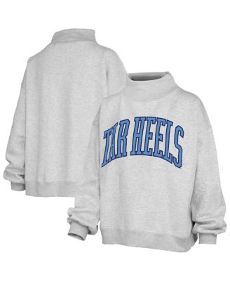 Women's Heather Gray North Carolina Tar Heels Oversized Nelson Mock Neck Sweatshirt