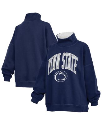 Women's Navy Penn State Nittany Lions Oversized Mock Neck Sweatshirt