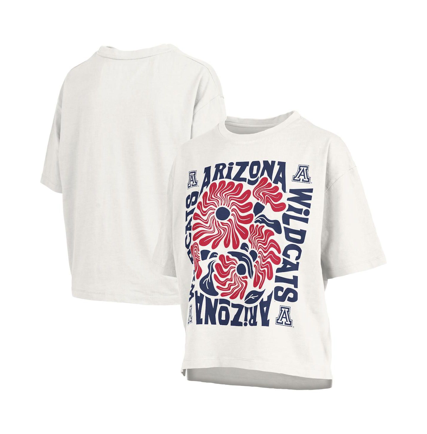 Женская футболка Pressbox White Arizona Wildcats Elena Oversized Slub — фото 1