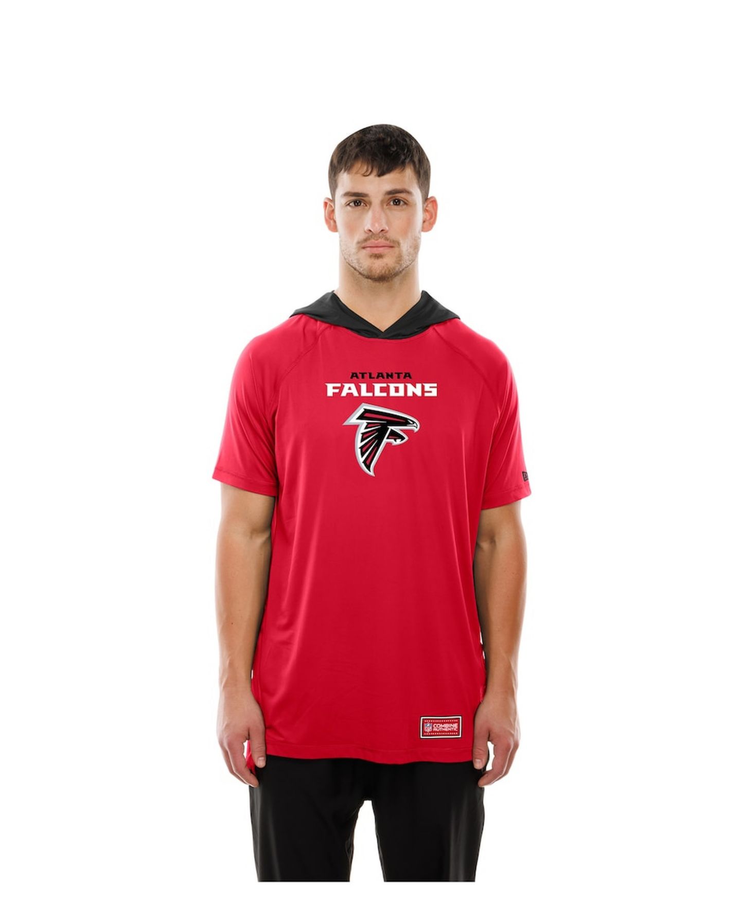 Мужская футболка New Era Red Atlanta Falcons Combine Authentic Hooded Raglan Short-Sleeve — фото 3