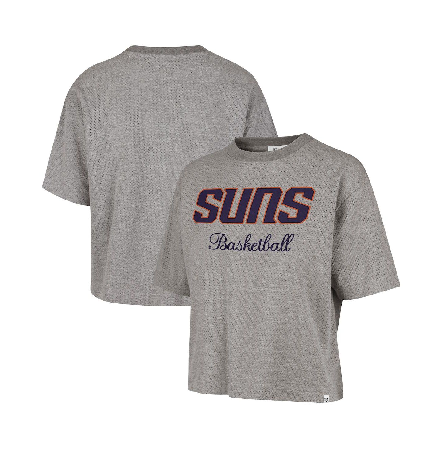 Женская футболка '47 Brand Gray Phoenix Suns Pivot Drop Needle Cropped — фото 1