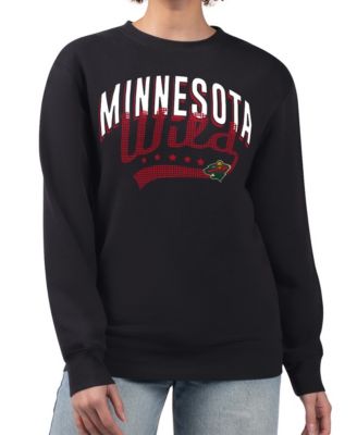 Women's Black Minnesota Wild Filigree Team Graphic Fleece Pullover Sweatshirt