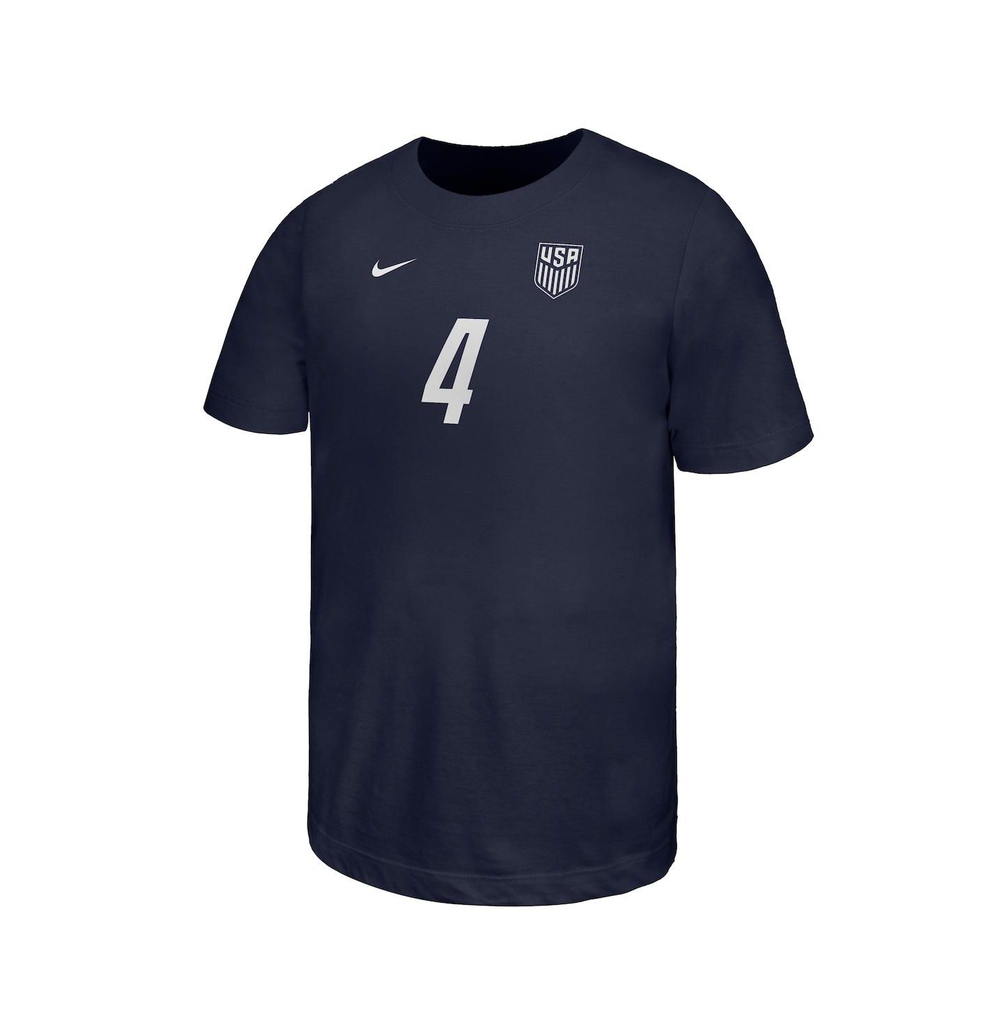 Детская футболка Nike Tyler Adams Navy Usmnt Away Player Name & Number — фото 2