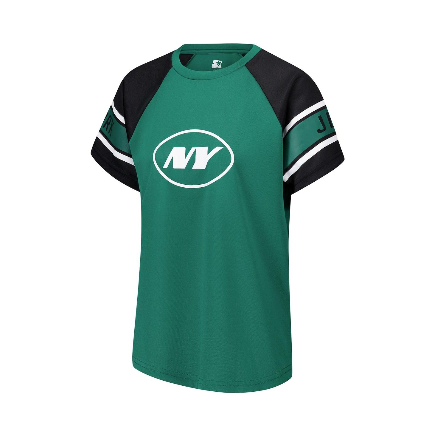 Женский топ Starter Green New York Jets 1st Rounder Color Block Raglan — фото 3