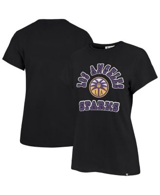 Women's x 47 Black Los Angeles Sparks Logo Lockup Plus Size V-Neck T-Shirt