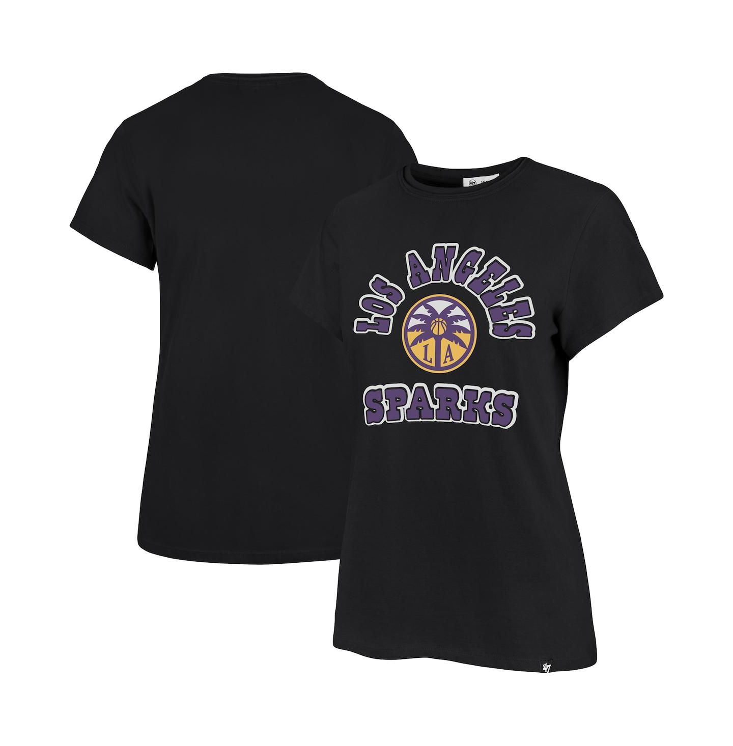 Женская футболка '47 Brand x 47 Black Los Angeles Sparks Logo Lockup Plus Size V-Neck — фото 1