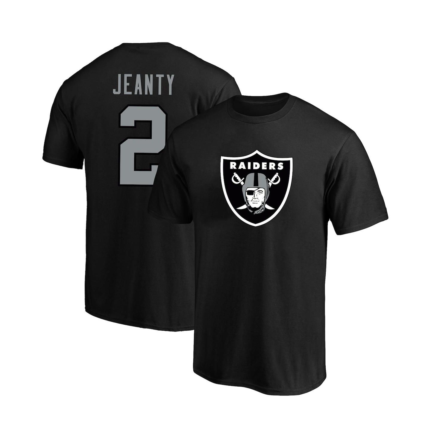 Мужская футболка Fanatics Ashton Jeanty Las Vegas Raiders Big & Tall с номером, Black — фото 1