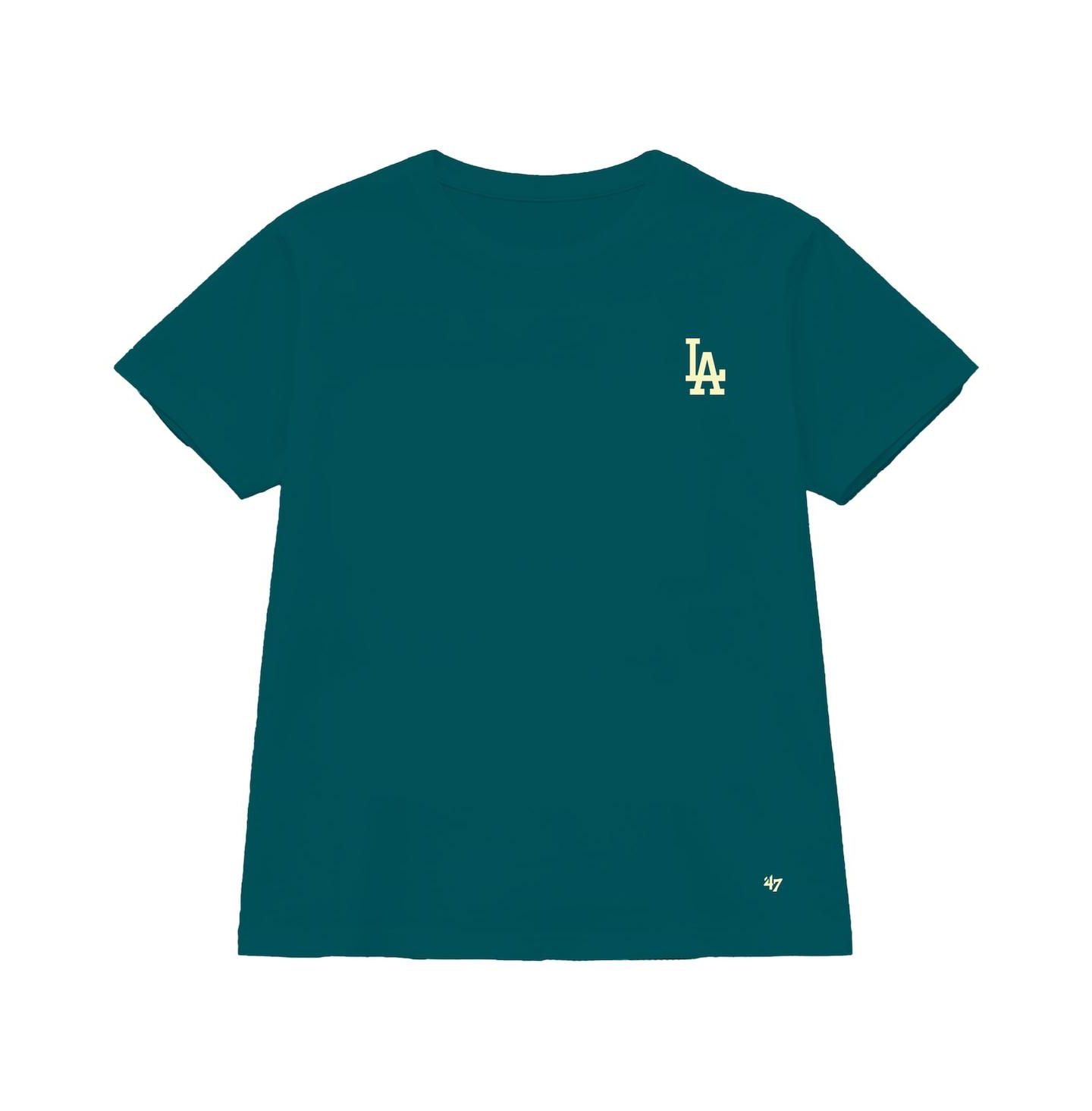 Женская футболка '47 Brand Teal Los Angeles Dodgers Plus Size Leon City Cropped — фото 3