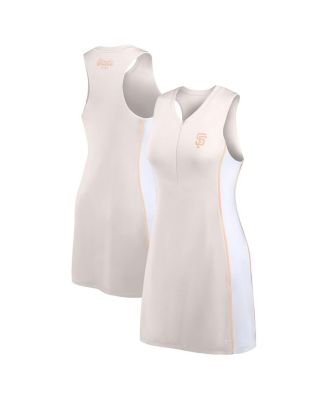 Women's Cream San Francisco Giants Studio Boost Athletic Half-Zip Dress