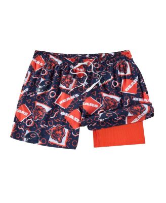 Men's Navy Chicago Bears Game Day Fit Classic Lined Swim Trunks