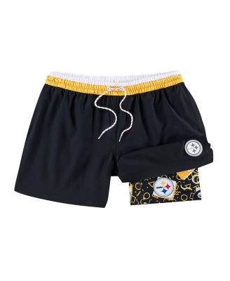 Men's Black Pittsburgh Steelers The Secret Lined Swim Trunks