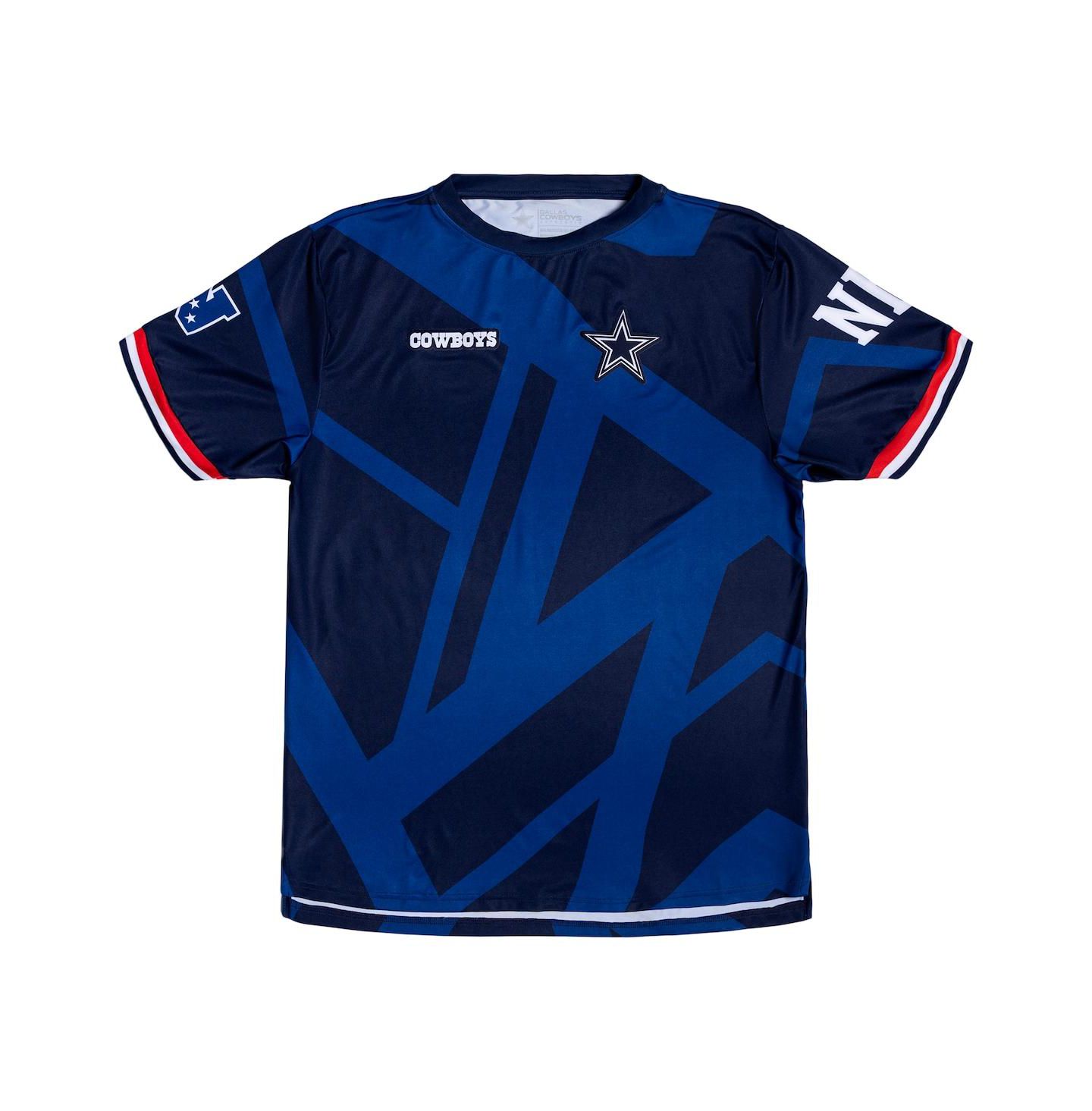 Мужской топ Dallas Cowboys Merchandise Navy Dallas Cowboys Americans Team Fashion Soccer Jersey — фото 3